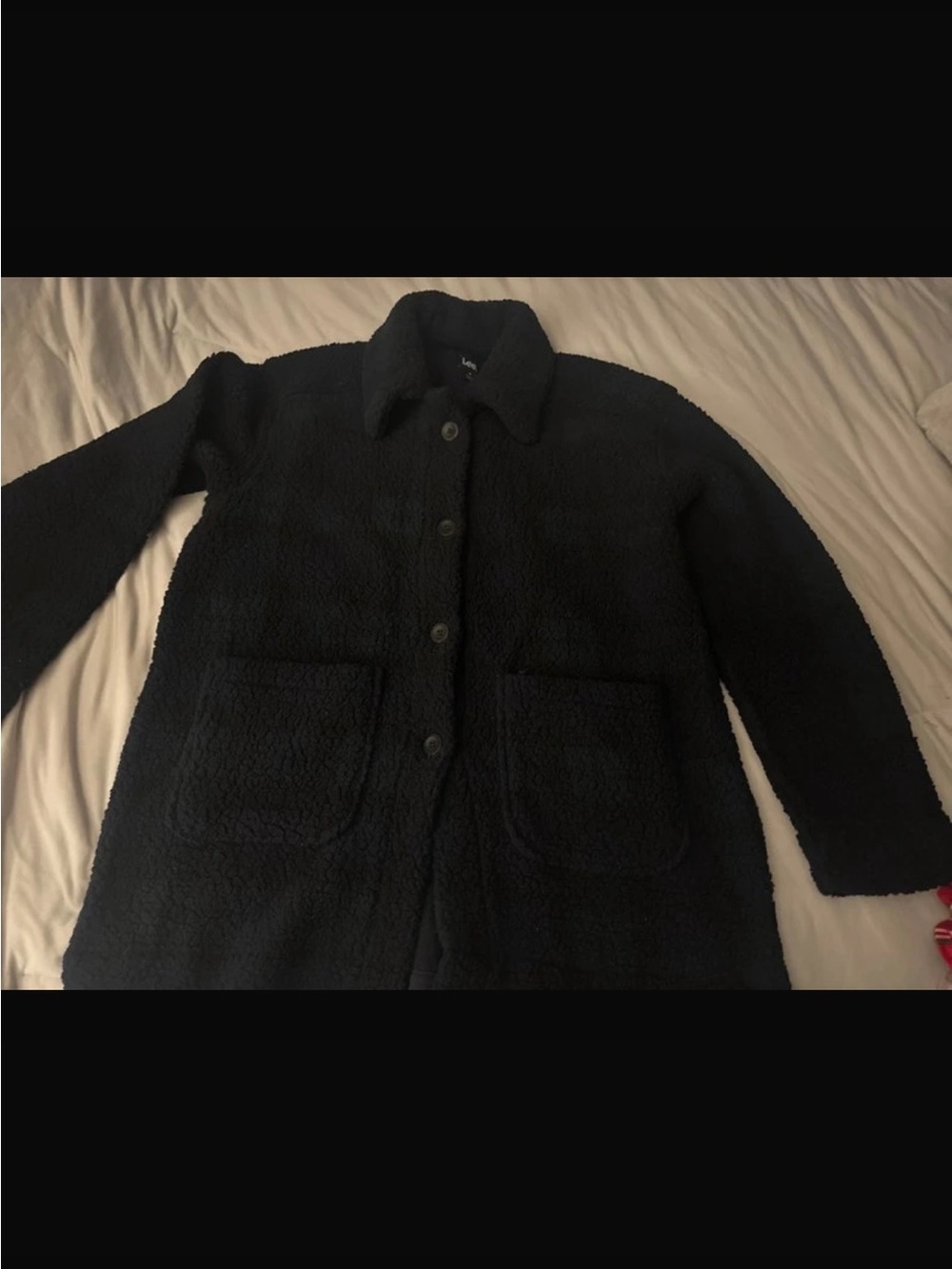 Lee Women's Black Teddy Jacket with Patch Pockets